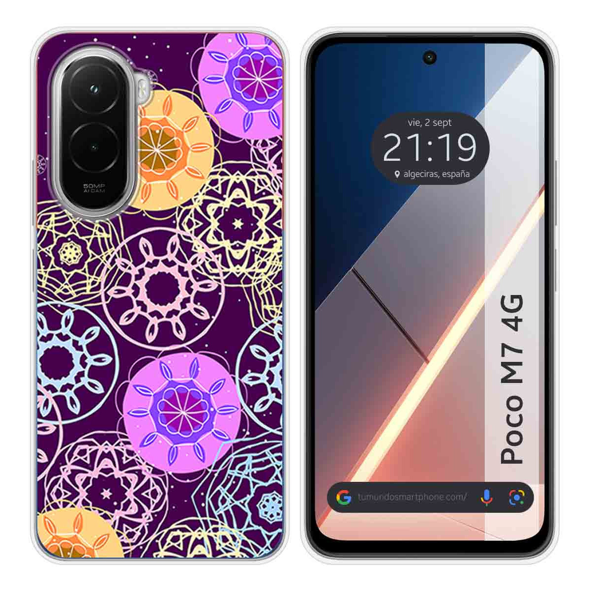 Funda Silicona para Xiaomi Poco M7 4G diseño Radial Dibujos