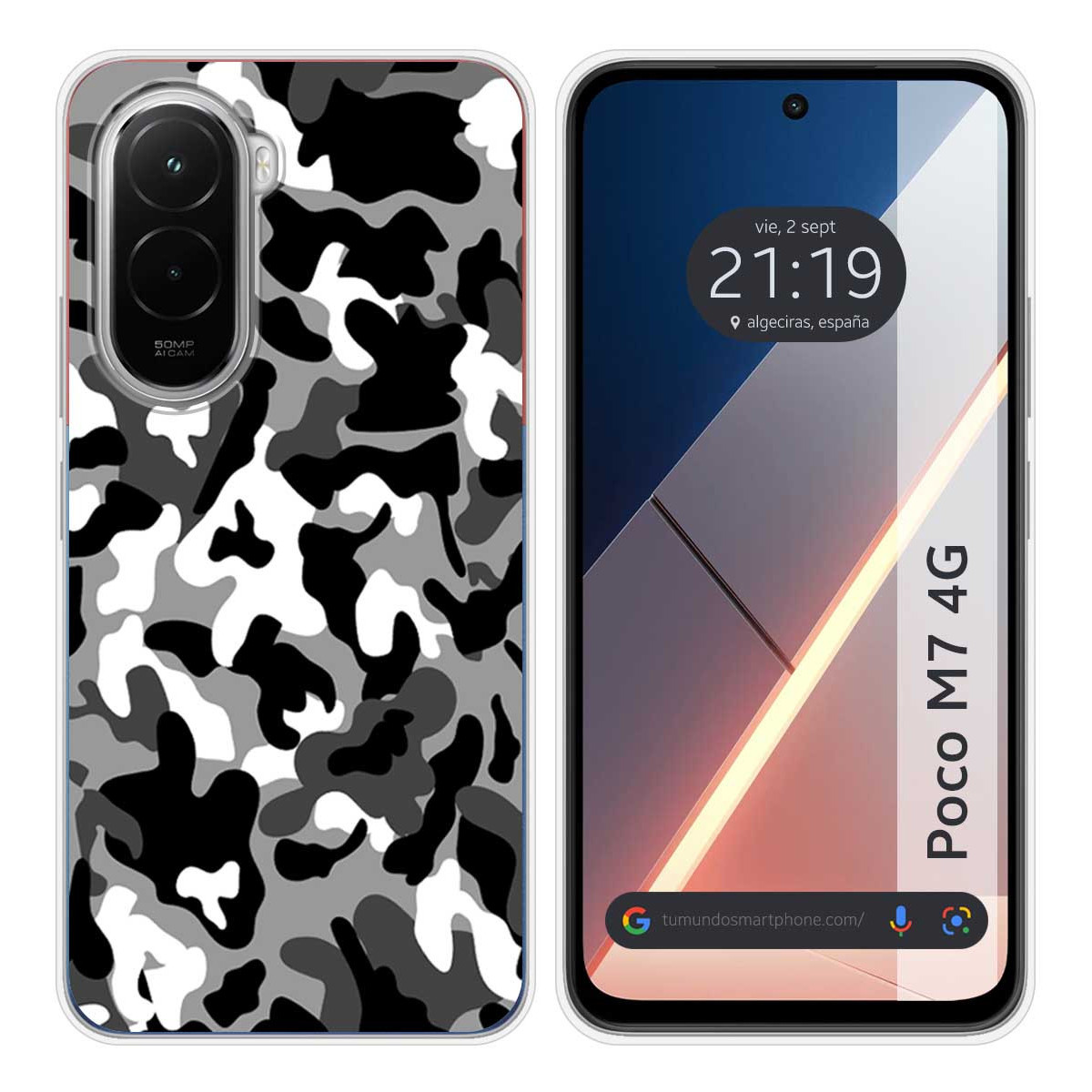 Funda Silicona para Xiaomi Poco M7 4G diseño Snow Camuflaje Dibujos