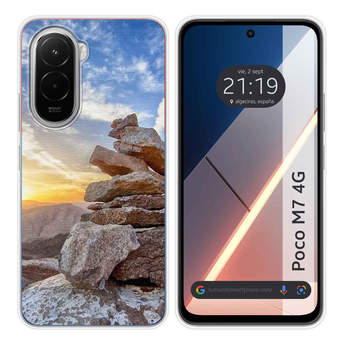 Funda Silicona para Xiaomi Poco M7 4G diseño Sunset Dibujos