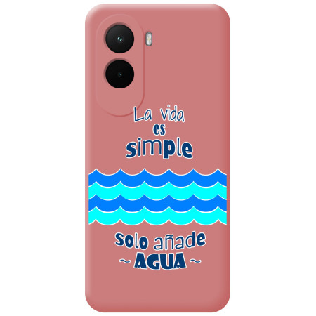 Funda Silicona Líquida Rosa para Xiaomi Poco M7 4G diseño Agua Dibujos