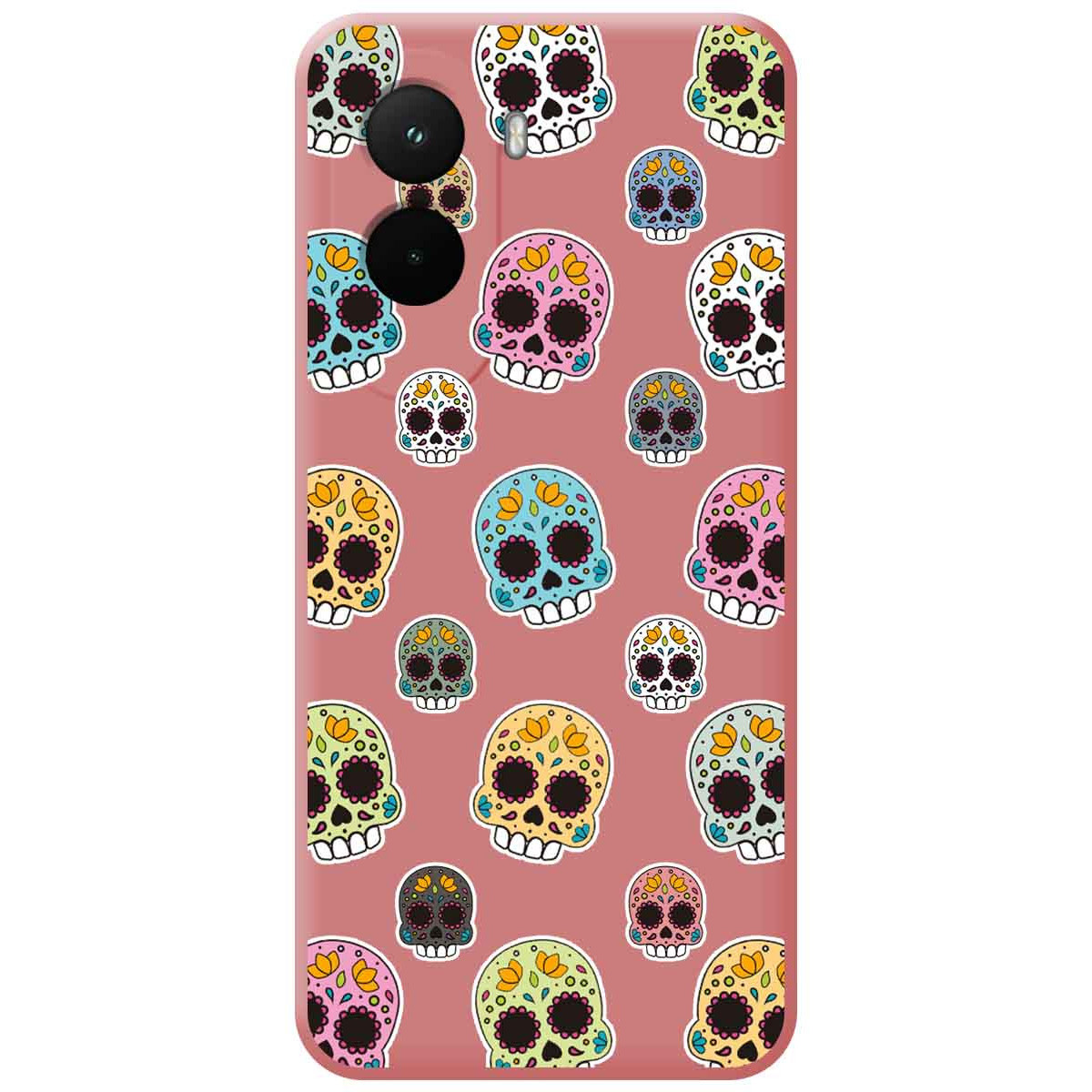 Funda Silicona Líquida Rosa para Xiaomi Poco M7 4G diseño Catrina Dibujos