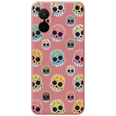 Funda Silicona Líquida Rosa para Xiaomi Poco M7 4G diseño Catrina Dibujos