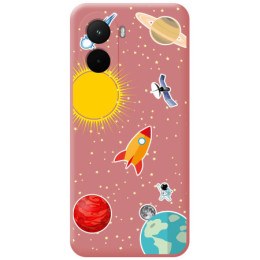 Funda Silicona Líquida Rosa para Xiaomi Poco M7 4G diseño Espacio Dibujos