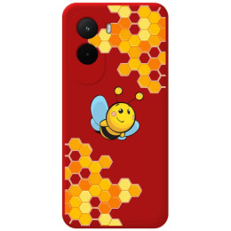 Funda Silicona Líquida Roja para Xiaomi Poco M7 4G diseño Abeja Dibujos