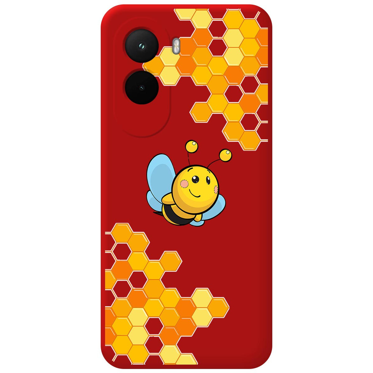 Funda Silicona Líquida Roja para Xiaomi Poco M7 4G diseño Abeja Dibujos