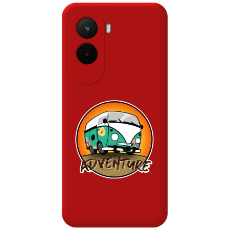 Funda Silicona Líquida Roja para Xiaomi Poco M7 4G diseño Adventure Dibujos