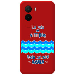 Funda Silicona Líquida Roja para Xiaomi Poco M7 4G diseño Agua Dibujos