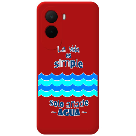 Funda Silicona Líquida Roja para Xiaomi Poco M7 4G diseño Agua Dibujos