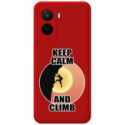 Funda Silicona Líquida Roja para Xiaomi Poco M7 4G diseño Hombre Escalada Dibujos