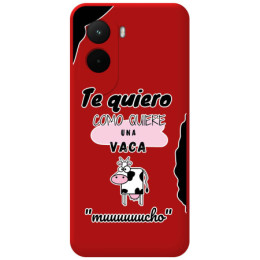 Funda Silicona Líquida Roja para Xiaomi Poco M7 4G diseño Vaca Dibujos