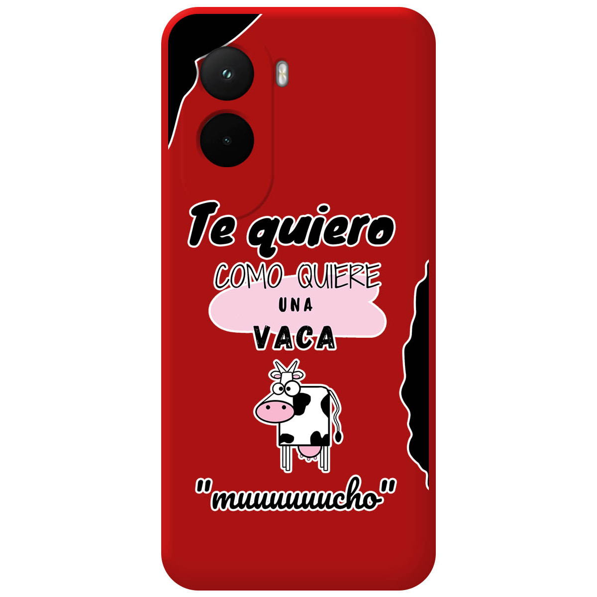 Funda Silicona Líquida Roja para Xiaomi Poco M7 4G diseño Vaca Dibujos