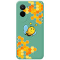 Funda Silicona Líquida Verde para Xiaomi Poco M7 4G diseño Abeja Dibujos