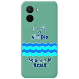 Funda Silicona Líquida Verde para Xiaomi Poco M7 4G diseño Agua Dibujos