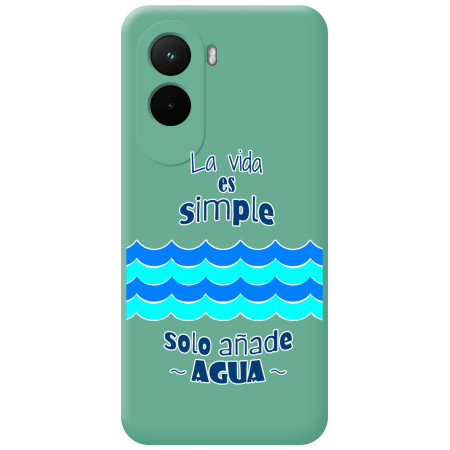 Funda Silicona Líquida Verde para Xiaomi Poco M7 4G diseño Agua Dibujos