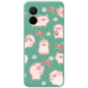 Funda Silicona Líquida Verde para Xiaomi Poco M7 4G diseño Cerdos Dibujos