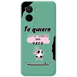 Funda Silicona Líquida Verde para Xiaomi Poco M7 4G diseño Vaca Dibujos
