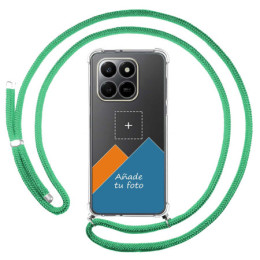 Personaliza tu Funda Colgante Transparente para Huawei Honor 400 Smart 5G con Cordon Verde Agua Dibujo Personalizada