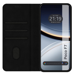 Funda Libro de Polipiel con tarjetero para Xiaomi Poco F7 5G color Negra 2