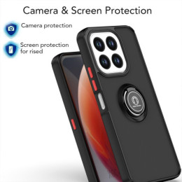 Funda Mate con Borde Negro y Anillo Giratorio 360 para Huawei Honor 400 Smart 5G 2