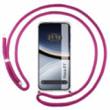 Funda Colgante Transparente para Xiaomi Poco F7 5G con Cordon Rosa Fucsia