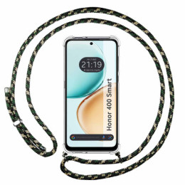 Funda Colgante Transparente para Huawei Honor 400 Smart 5G con Cordon Verde / Dorado