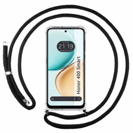 Funda Colgante Transparente para Huawei Honor 400 Smart 5G con Cordon Negro