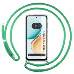Funda Colgante Transparente para Huawei Honor 400 Smart 5G con Cordon Verde Agua