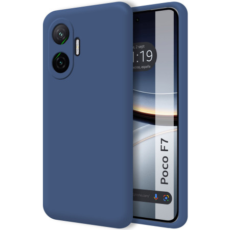 Funda Silicona Líquida Ultra Suave para Xiaomi Poco F7 5G color Azul