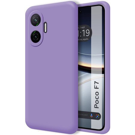 Funda Silicona Líquida Ultra Suave para Xiaomi Poco F7 5G color Morada