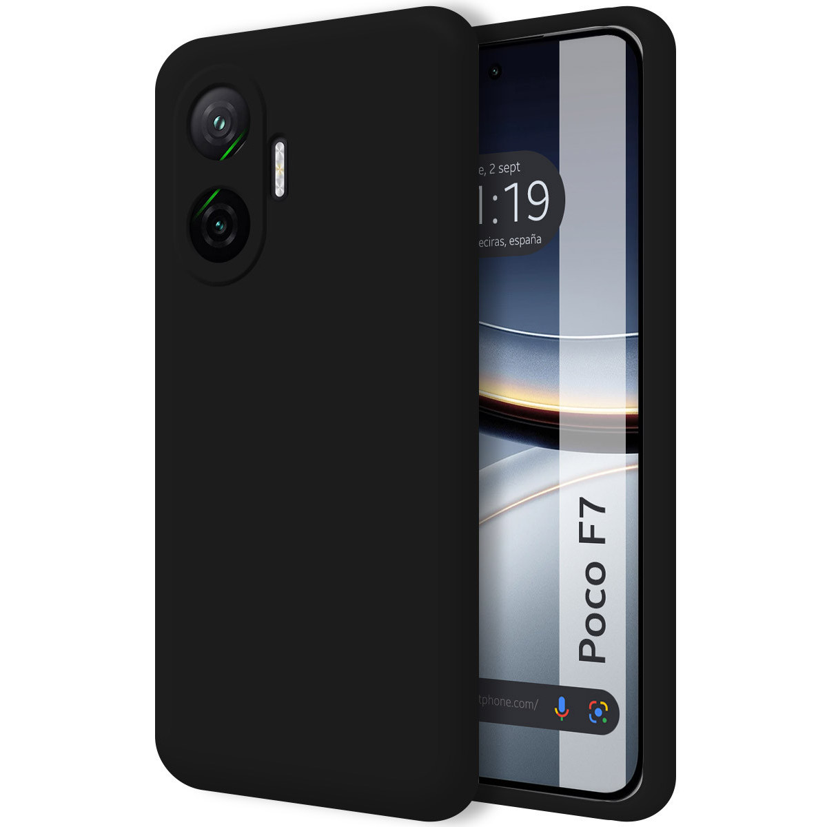 Funda Silicona Líquida Ultra Suave para Xiaomi Poco F7 5G color Negra