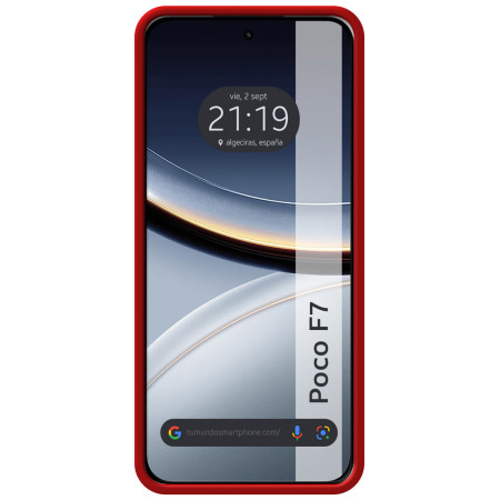 Funda Silicona Líquida Ultra Suave para Xiaomi Poco F7 5G color Roja