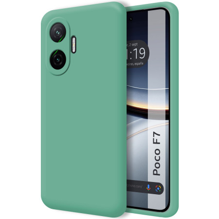 Funda Silicona Líquida Ultra Suave para Xiaomi Poco F7 5G color Verde