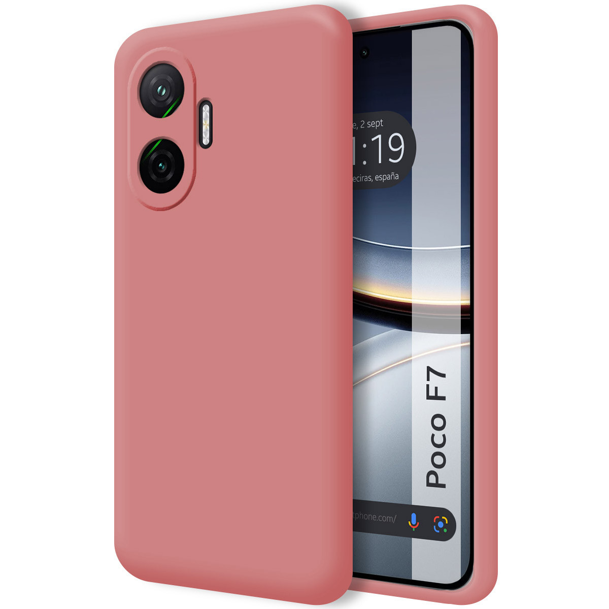 Funda Silicona Líquida Ultra Suave para Xiaomi Poco F7 5G color Rosa