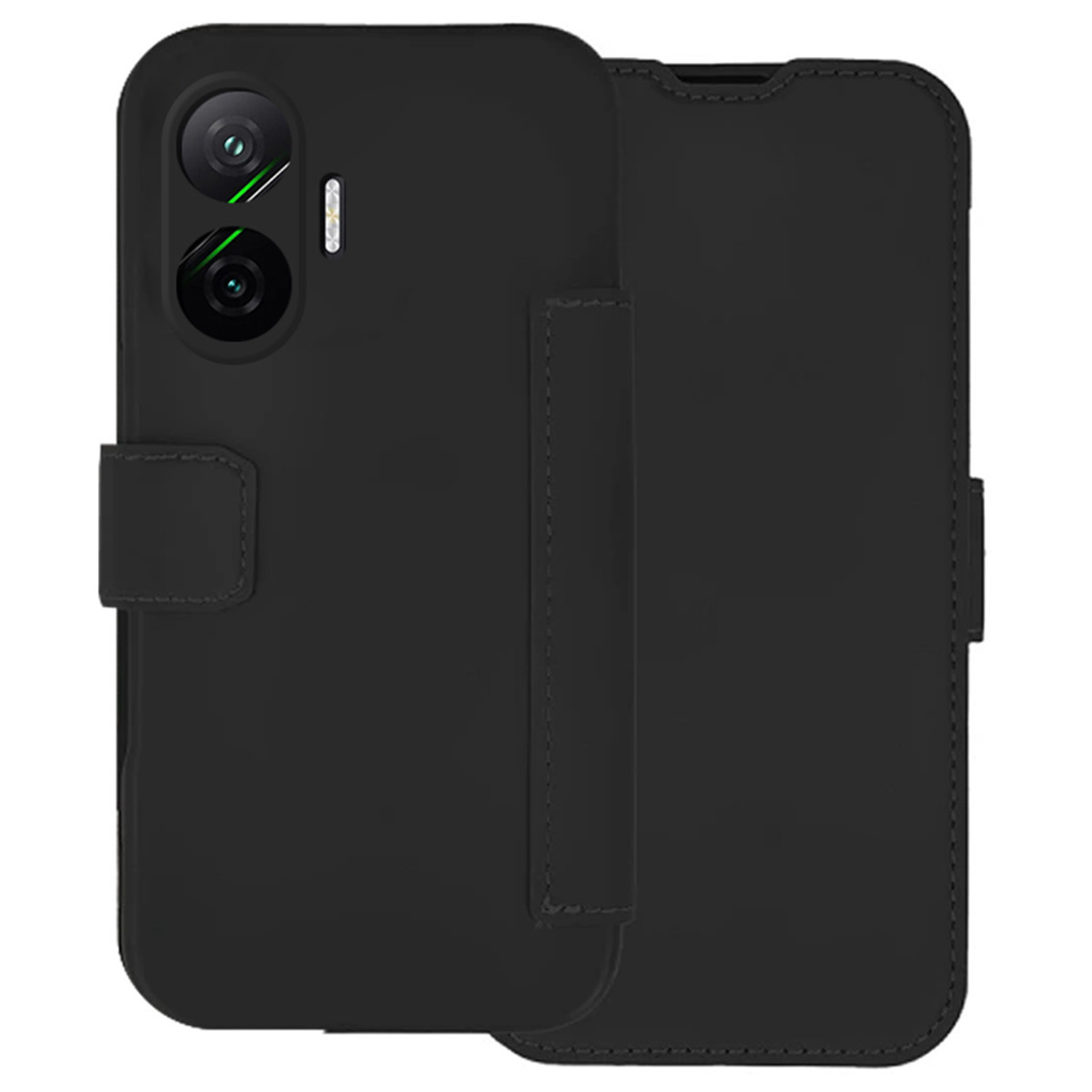 Funda Silicona Suave con Tapa para Xiaomi Poco F7 5G color Negra
