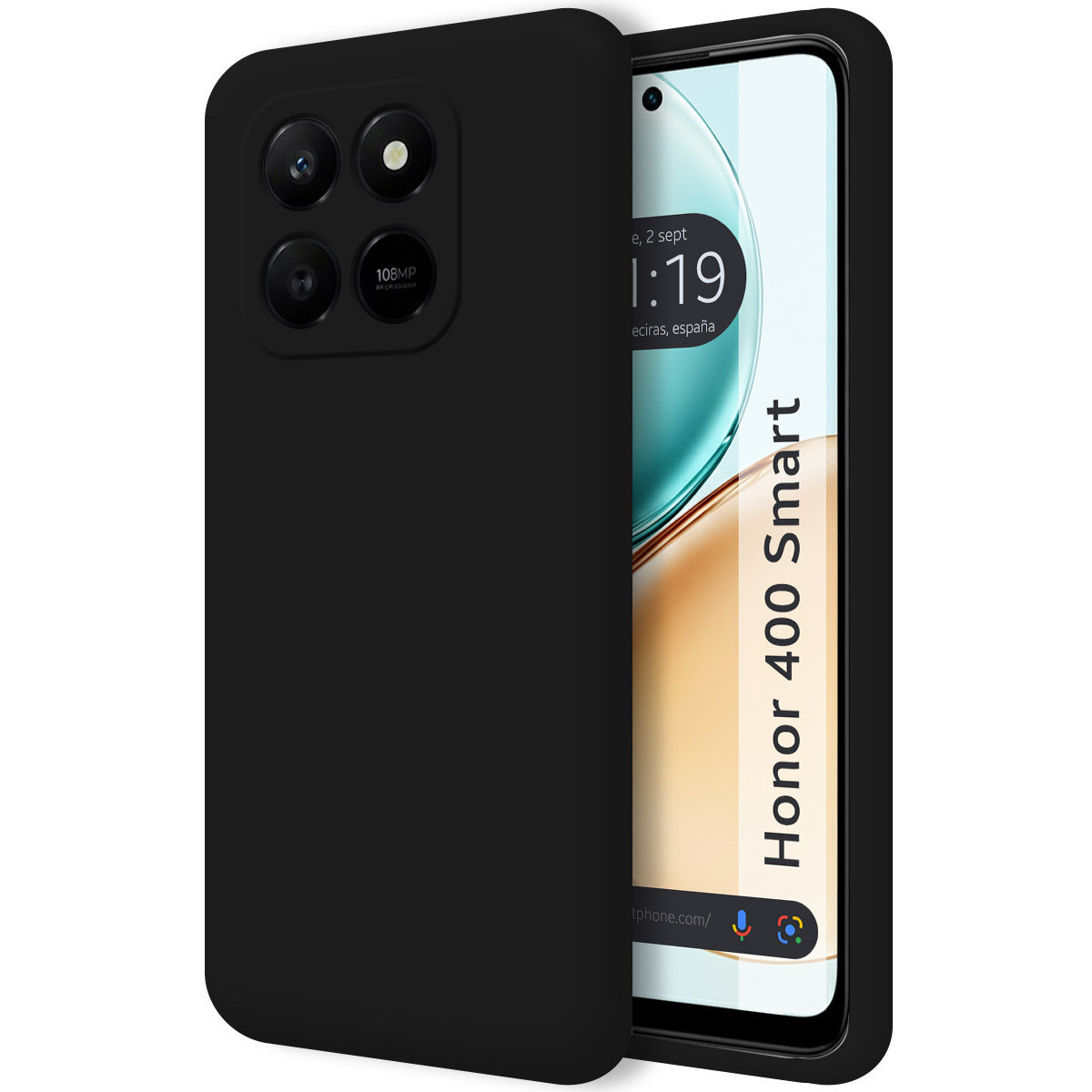 Funda Silicona Líquida Ultra Suave para Huawei Honor 400 Smart 5G color Negra