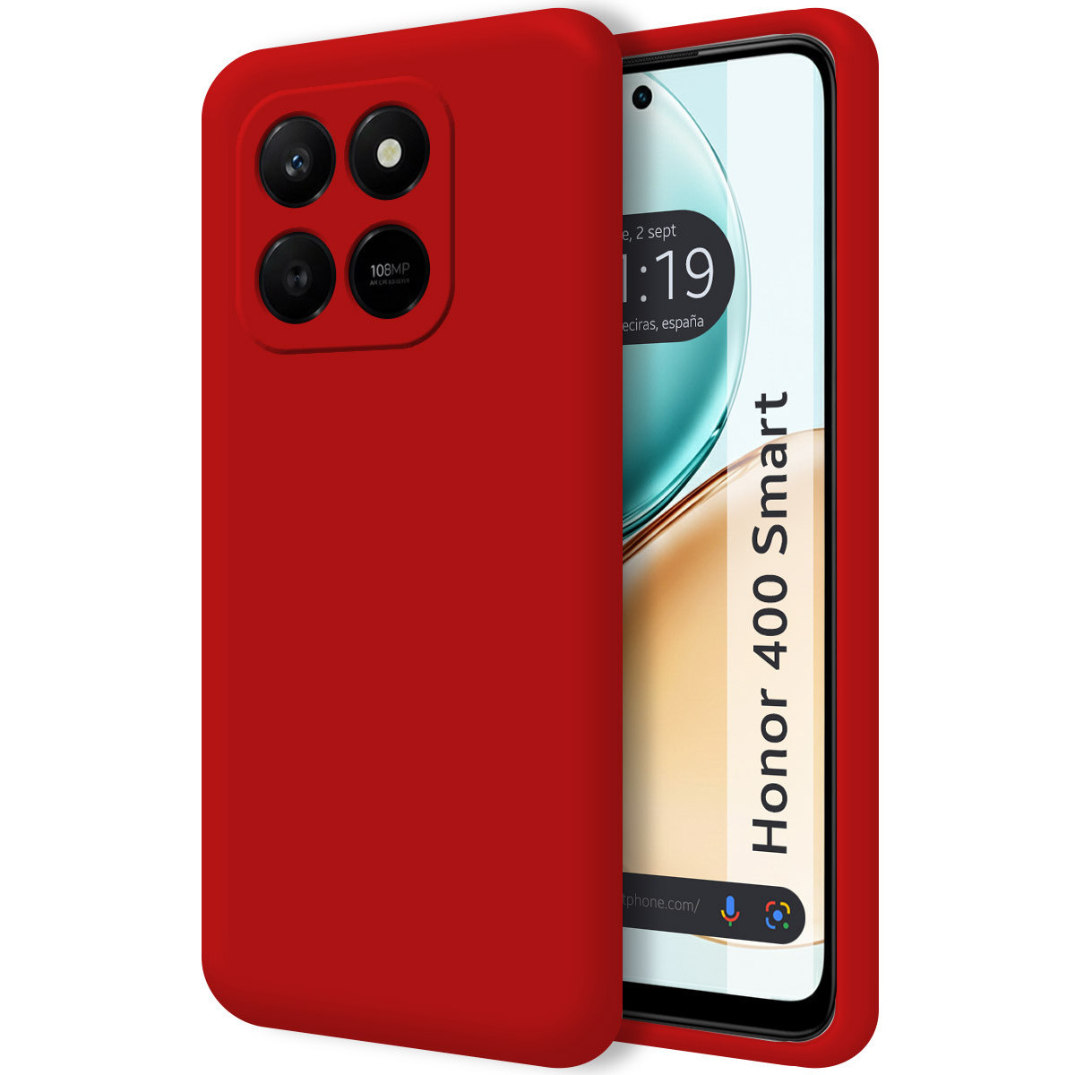 Funda Silicona Líquida Ultra Suave para Huawei Honor 400 Smart 5G color Roja