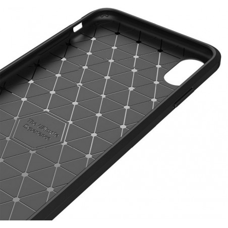 Funda Gel Tpu Tipo Carbon Negra para Iphone XS Max