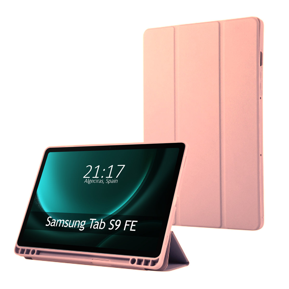 Funda con tapa Smart para Samsung Galaxy Tab S9 FE color Rosa