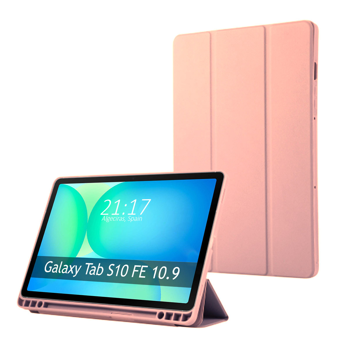 Funda con tapa Smart para Samsung Galaxy Tab S10 FE color Rosa