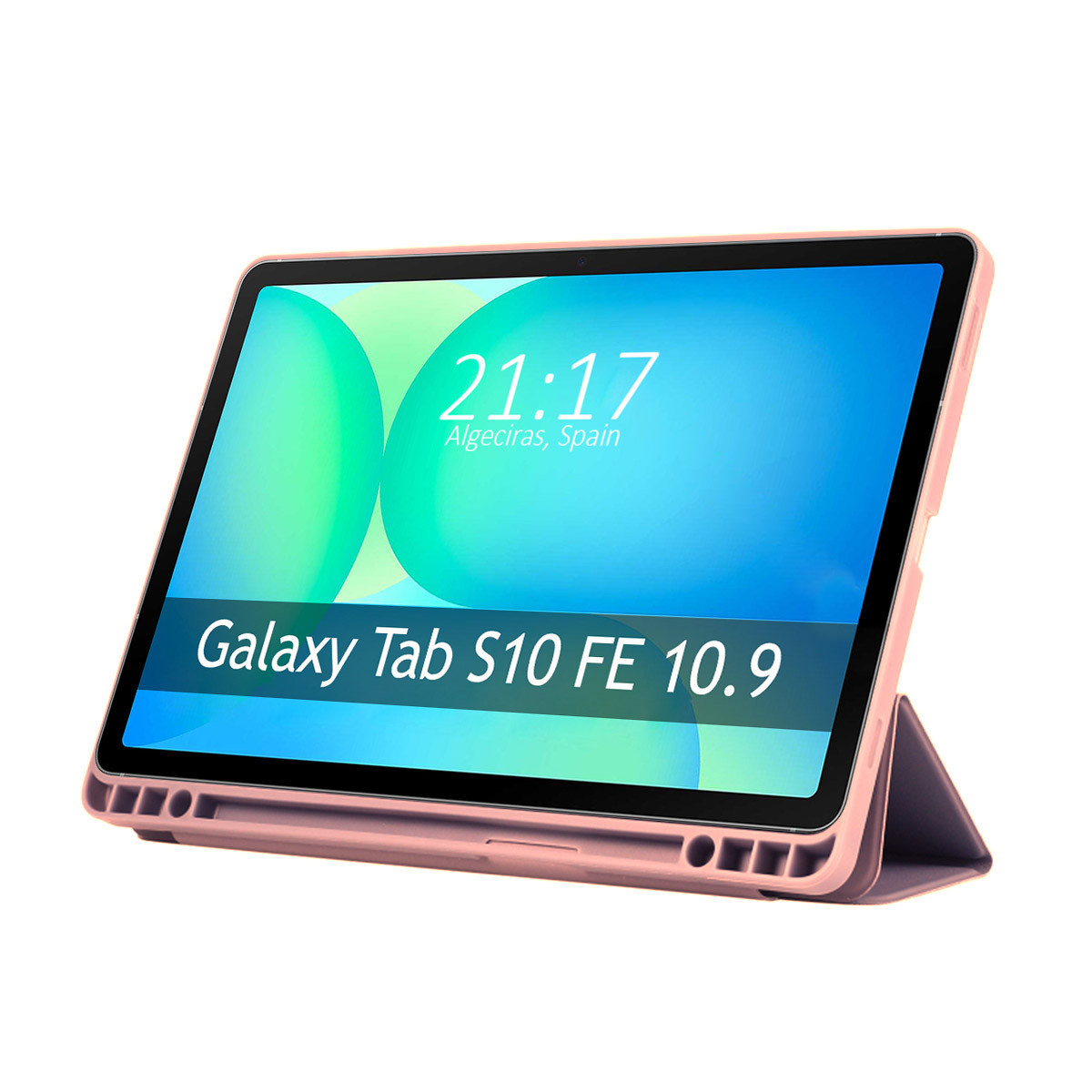Funda con tapa Smart para Samsung Galaxy Tab S10 FE color Rosa