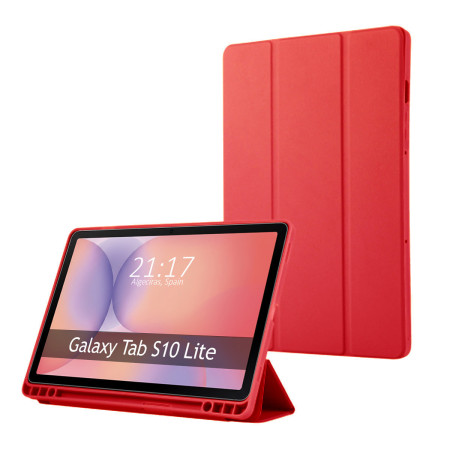 Funda con tapa Smart para Samsung Galaxy Tab S10 Lite color Roja
