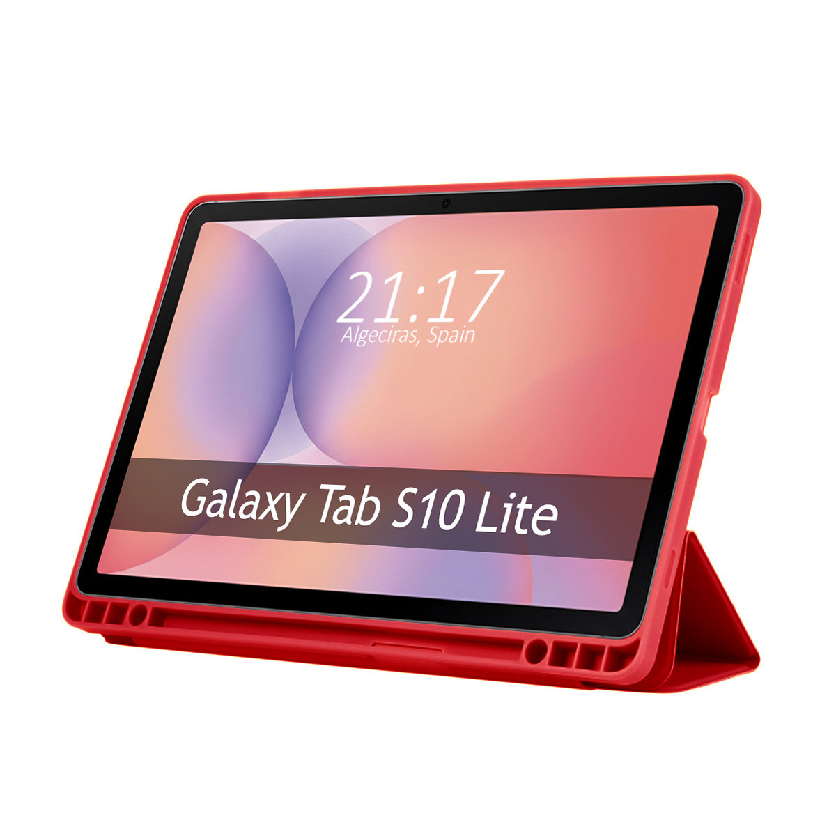 Funda con tapa Smart para Samsung Galaxy Tab S10 Lite color Roja