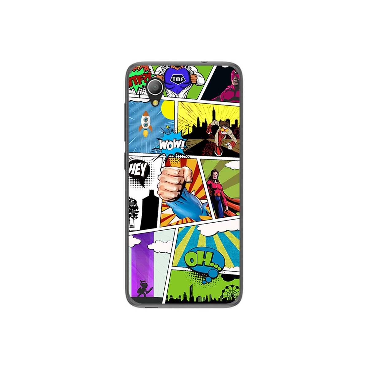 Funda Gel Tpu para Alcatel 1 / Orange Rise 54 / Vodafone Smart E9 Diseño Comic Dibujos