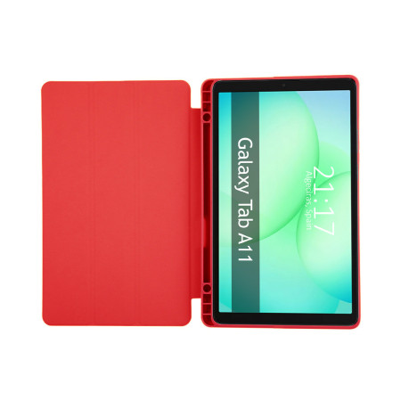 Funda con tapa Smart para Samsung Galaxy Tab A11 8.7 color Roja