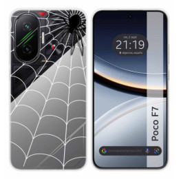 Funda Silicona Transparente para Xiaomi Poco F7 5G diseño Araña Dibujos