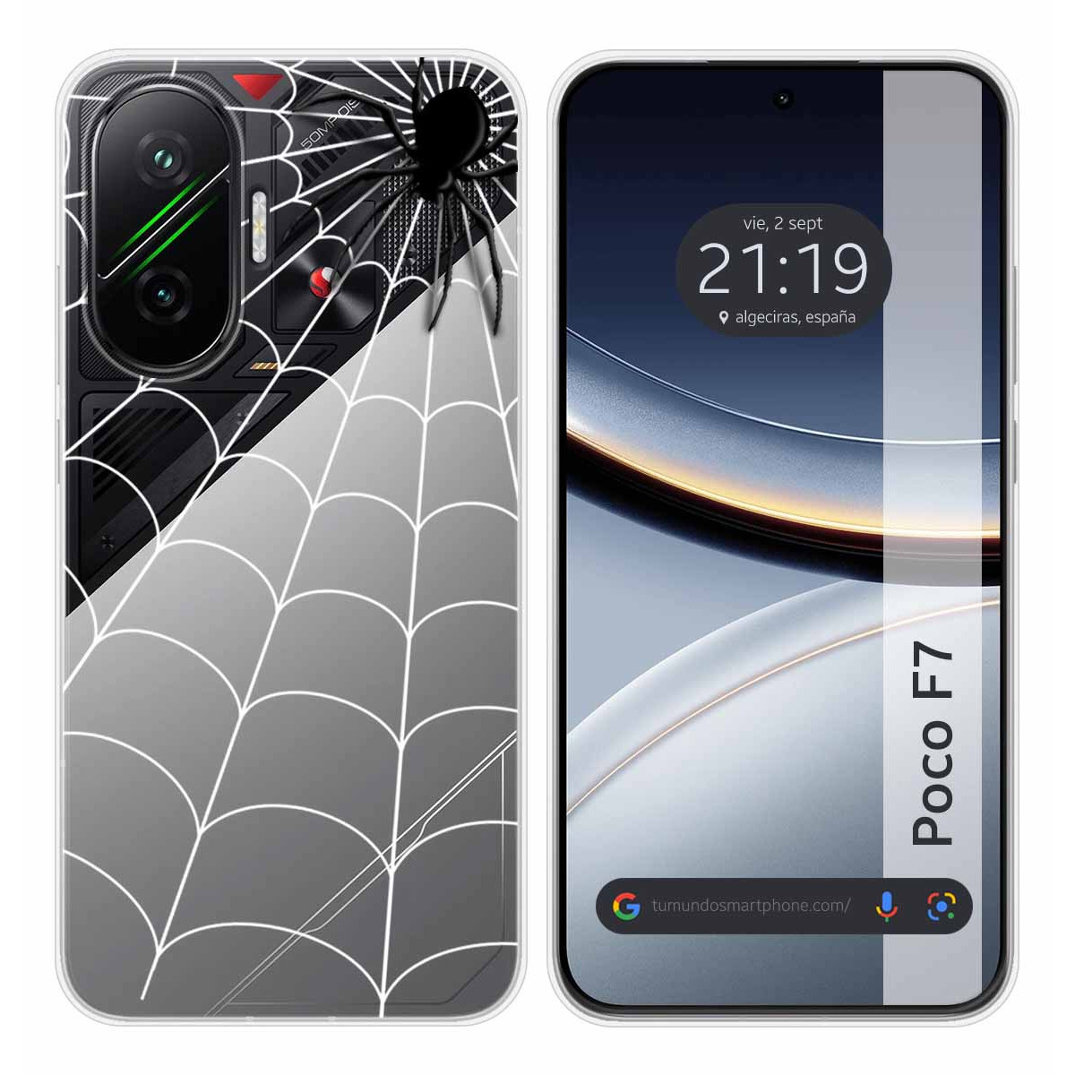 Funda Silicona Transparente para Xiaomi Poco F7 5G diseño Araña Dibujos