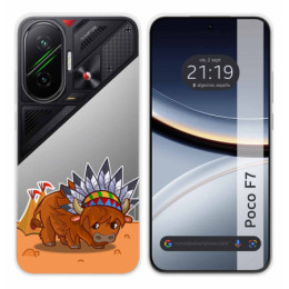 Funda Silicona Transparente para Xiaomi Poco F7 5G diseño Bufalo Dibujos