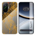 Funda Silicona Transparente para Xiaomi Poco F7 5G diseño Hojas Dibujos