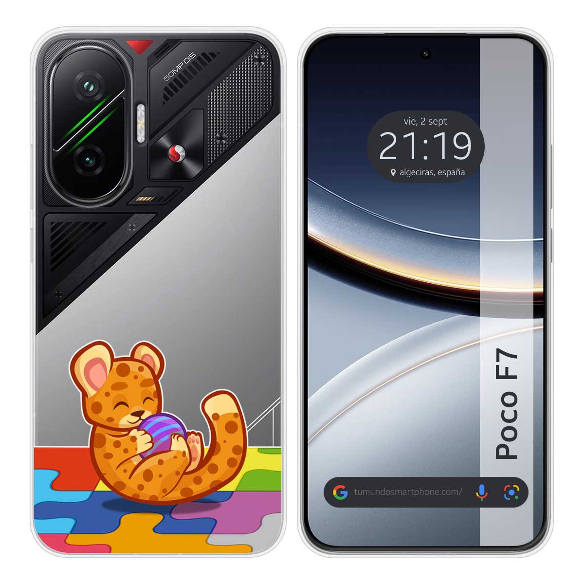 Funda Silicona Transparente para Xiaomi Poco F7 5G diseño Leopardo Dibujos