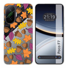 Funda Silicona Transparente para Xiaomi Poco F7 5G diseño Otoño Dibujos